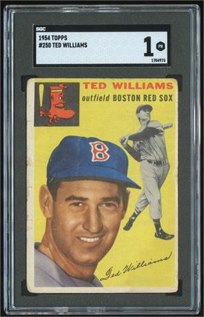 1954 Topps #250 Ted Williams SGC 1 Poor