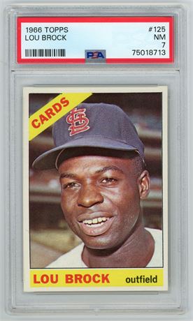 1966 Topps #125 Lou Brock PSA 7 NM