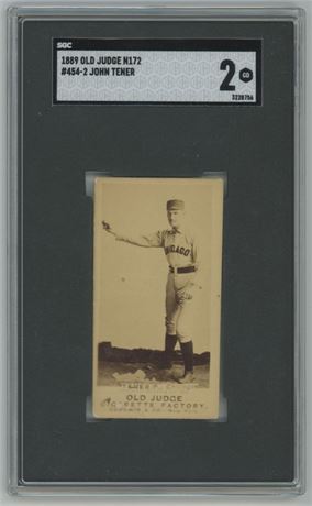 1889 N172 Old Judge #454-2 John Tenor Ball in Right Hand SGC 2 GOOD