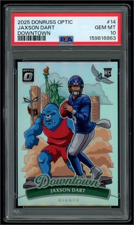 2025 Donruss Optic #14 Jaxson Dart RC Downtown PSA 10 Pop 14