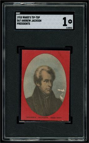 1910 Ward's Tip-Top D67 Andrew Jackson Presidents SGC 1 POOR