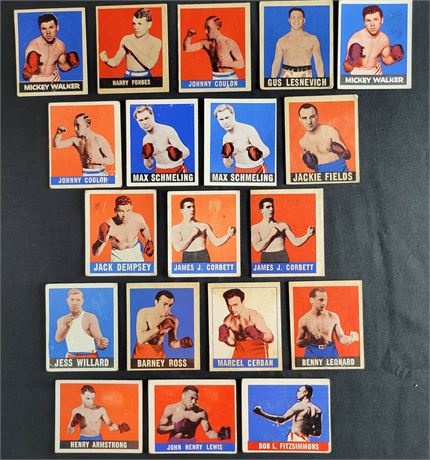 1948 Leaf Knock Out Bubbly Gum Boxing Card Raw Lot w/ Stars (19) LG - VGEX