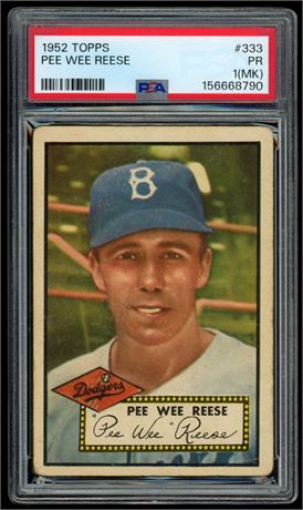 1952 Topps #333 Pee Wee Reese Hi# PSA 1 (MK)