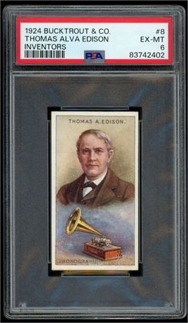 1924 Bucktrout & Co #8 Thomas Alva Edison Inventors PSA 6 EXMT
