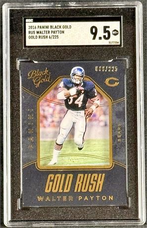 2016 Panini Black Gold Walter Payton Gold Rush 006/225 SGC 9.5