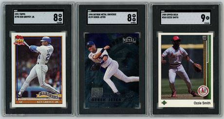 1989-1998 Baseball SGC Graded Lot (3) w/ Ozzie, Griffey, and Jeter