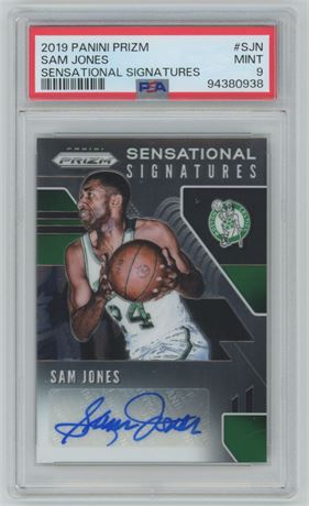 2019 Prizm Sam Jones Sensational Signatures PSA 9 MINT
