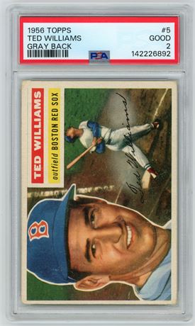 1956 Topps #5 Ted Williams Gray Back PSA 2 GOOD