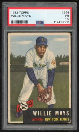 1953 Topps #244 High # SP Willie Mays PSA 1.5 FAIR
