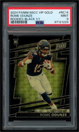2024 Panini NSCC VIP Gold Rome Odunze Rookies Black 1/1 PSA 9
