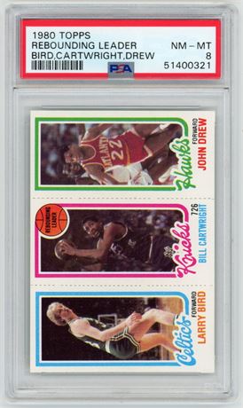 1980 Topps Rebounding Leader Larry Bird RC PSA 8 NMMT