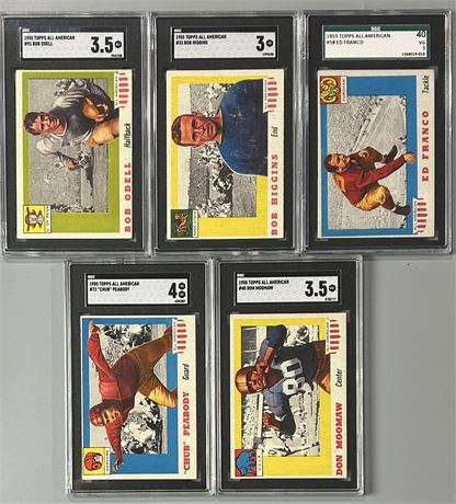 1955 Topps All-American SGC Graded Lot (5)