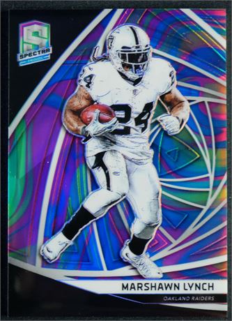 2019 Panini Spectra #133 Marshawn Lynch Neon Marble 3/4 Case Hit