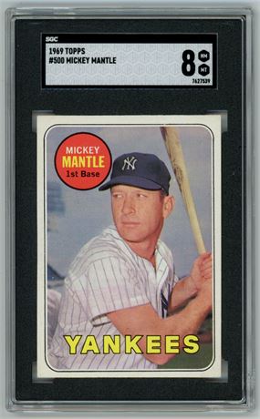 1969 Topps #500 Mickey Mantle SGC 8 NMMT Sharp!
