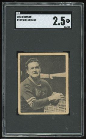 1948 Bowman #107 Sid Luckman RC SGC 2.5 GOOD+
