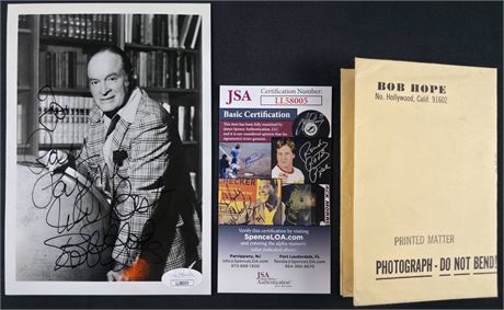 Bob Hope Signed 4x6 Photo JSA Personalized
