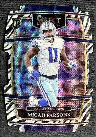 2021 Panini Select #85 Micah Parsons RC Zebra Prizm Concourse Die Cut