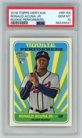 2018 Topps Heritage Ronald Acuna Jr Rookie Performers PSA 10 GEM MINT