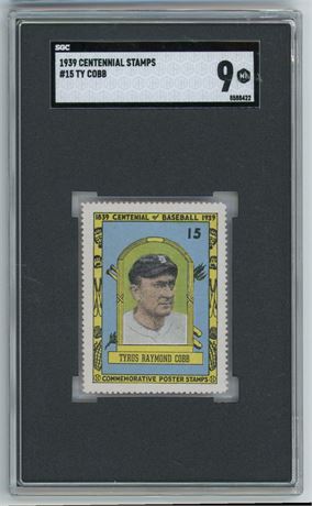 1939 Centennial Stamps #15 Ty Cobb SGC 9 Pop 1 Highest