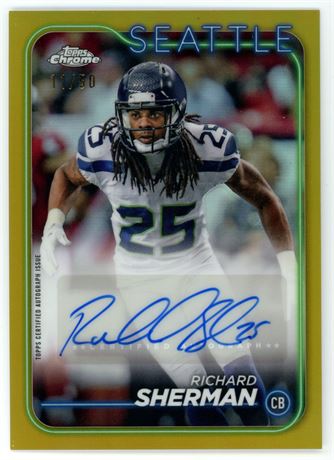 2024 Topps Chrome Richard Sherman Gold 11/50 Auto