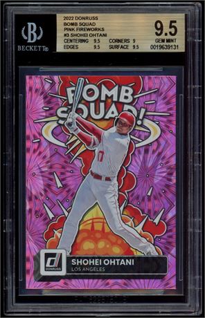 2022 Donruss Bomb Squad Pink Fireworks Shohei Ohtani BGS 9.5 Gem Mint