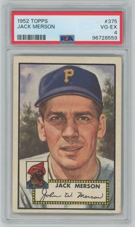 1952 Topps #375 Hi # Jack Merson PSA 4 VGEX