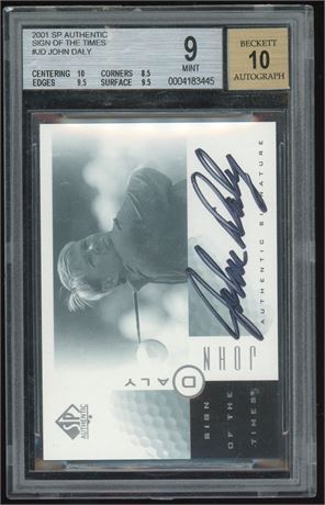 2001 Upper Deck SP Authentic Sign Of The Times John Daly Auto BGS 9 AUTO 10