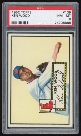 1952 Topps #139 Ken Wood Cream Back PSA 8 NMMT Only 6 Higher