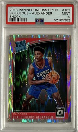 2018 Donruss Optic #162 Shai Gilgeous-Alexander Rated Rookie Shock PSA 9 MINT