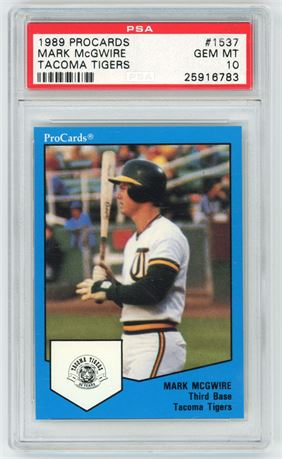 1989 Procards #1537 Mark McGwire Tacoma Tigers PSA 10 GEM MINT