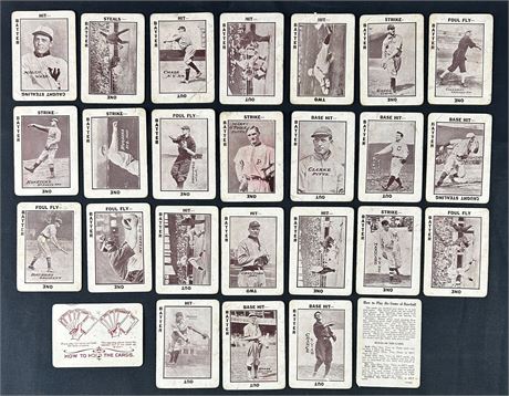 1913 National Game Card Baseball Raw Lot (26) All Low Grade