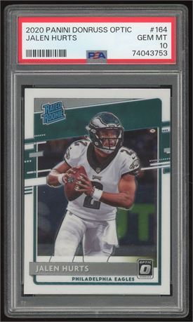 2020 Donruss Optic #164 Jalen Hurts Rated Rookie PSA 10 GEM MINT