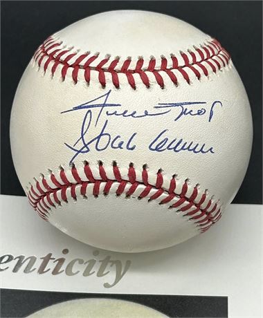 Willie Mays/Hank Aaron Signed Official National League Baseball (JSA LOA) WHITE!