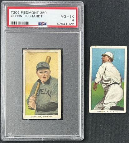 1909-11 T206 Lot (2) w/ Liebhardt PSA 4 VGEX and Seymour POOR