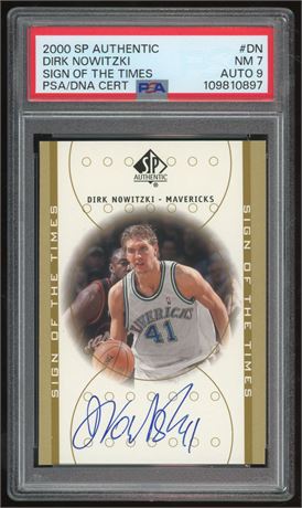 2000 SP Authentic Dirk Nowitzki Sign of the Times Auto PSA 7 Auto 9