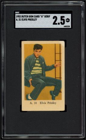 1952 Dutch Gum Card "A" Serif A. #31 Elvis Presley SGC 2.5