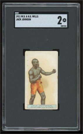 1911 W.D. & H.O. Wills Jack Johnson Boxers Green Stars & Circle Back SGC 2 GOOD