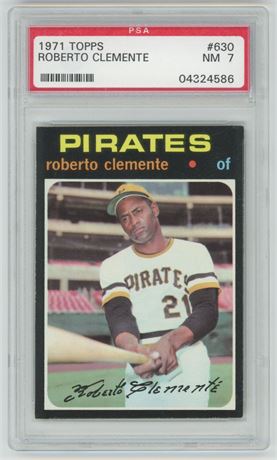 1971 Topps #630 Roberto Clemente PSA 7 NM Well Centered