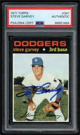 1971 Topps #341 Steve Garvey RC PSA Authentic Auto