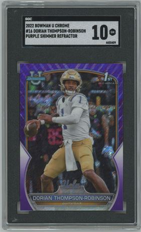2022 Bowman U Chrome #16 Dorian Thompson-Robinson Purple Shimmer SGC 10 GEM MINT