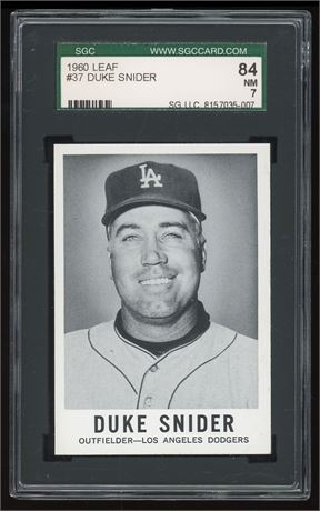 1960 Leaf #37 Duke Snider SGC 7 Only 12 Higher