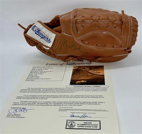 Texas Rangers Promotional Giveaway Glove Autographed by George W. Bush JSA