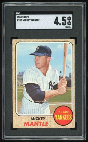 1968 Topps #280 Mickey Mantle SGC 4.5 VGEX+