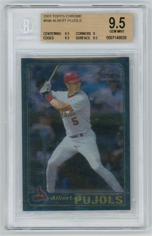 2001 Topps Chrome #596 Albert Pujols RC BGS 9.5 GEM MINT