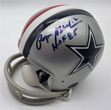 Roger Staubach Signed Dallas Cowboys Throwback Mini Helmet JSA