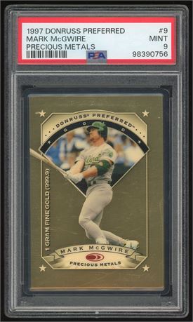 1997 Donruss Preferred #9 Mark McGwire /100 Precious Metals PSA 9 MINT