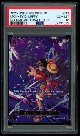2025 One Piece OP13 #119 Monkey D Luffy Special Alternate Art PSA 10 GEM MINT