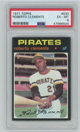 1971 Topps #630 Roberto Clemente PSA 6 EXMT