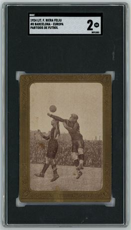 1924 Lit F Riera Feliu #8 Barcelona-Europa Partidos De Futbol SGC 2 GOOD