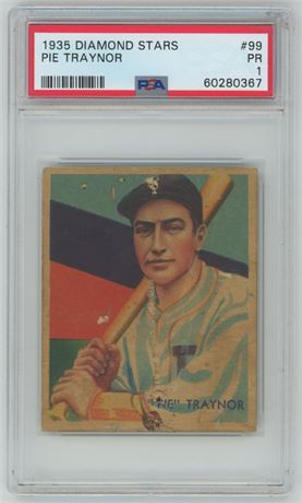 1935 Diamond Stars #99 Pie Traynor PSA 1 POOR